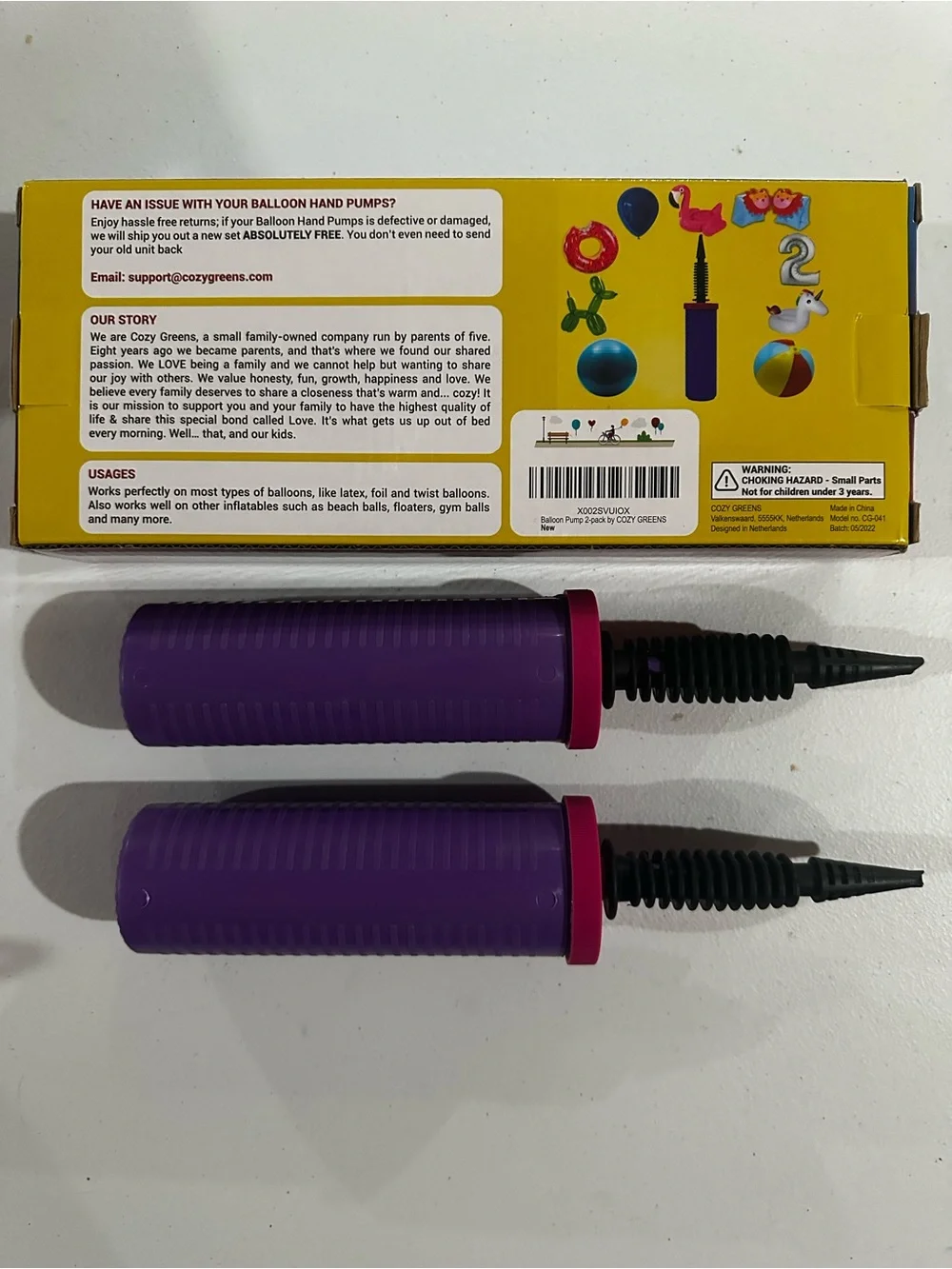 Purple Balloon Pump 2-Pack - Picture 2 of 2